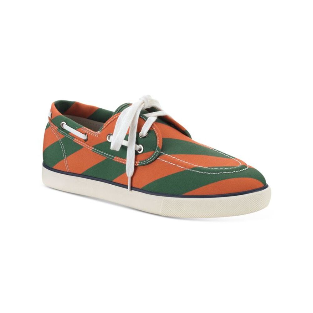 CLUBROOM Mens Green Padded Royce Round Toe Platform Lace-Up Boat Shoes 8 M